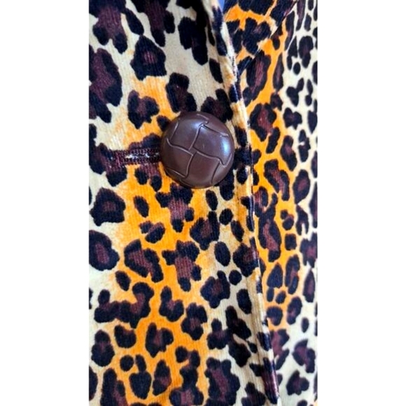 Larry Levine Leopard Corduroy Blazer Jacket 22W Womans Mobwife Corpcore Office - Picture 5 of 9